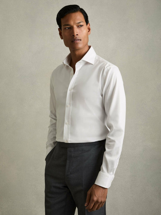 Regular Fit Shirt in White | Reiss Men Popular