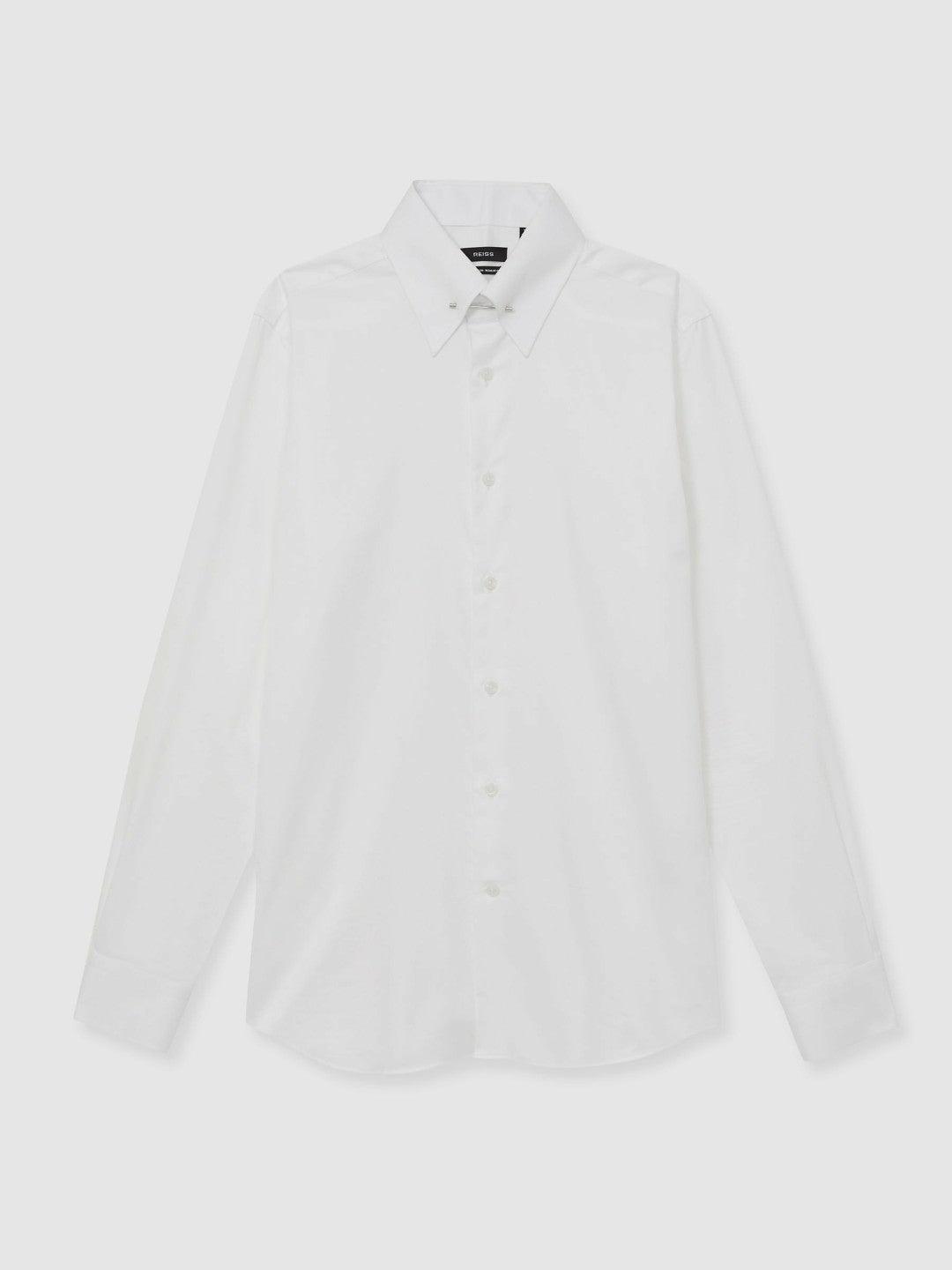 Regular-Fit Cotton Pin-Collar Shirt in White | Reiss Men Recommended