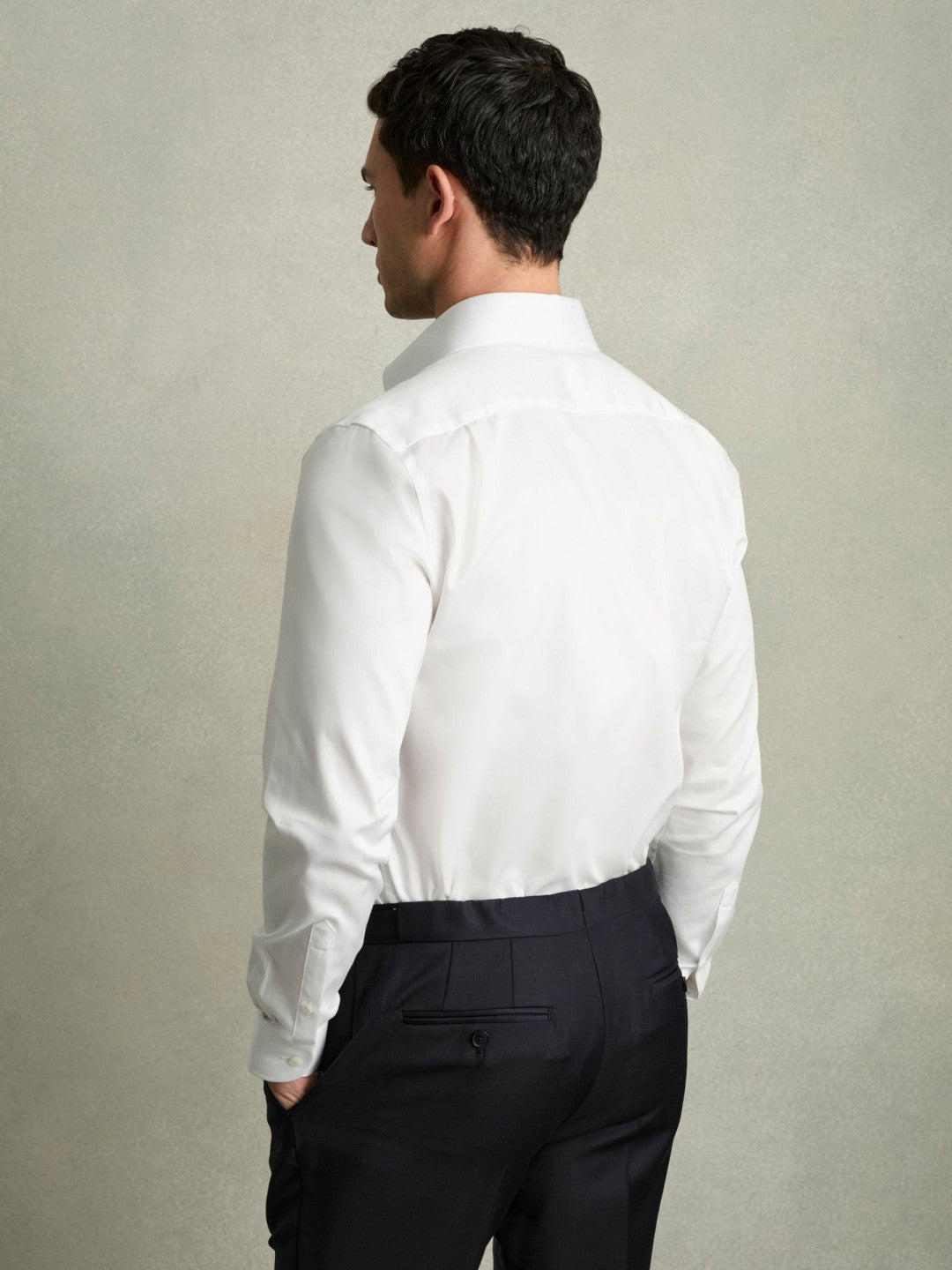 Regular-Fit Cotton Pin-Collar Shirt in White | Reiss Men Recommended