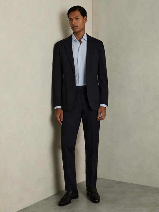 Cotton-Blend Cutaway-Collar Striped Shirt in Blue Stripe | Reiss Men Trending