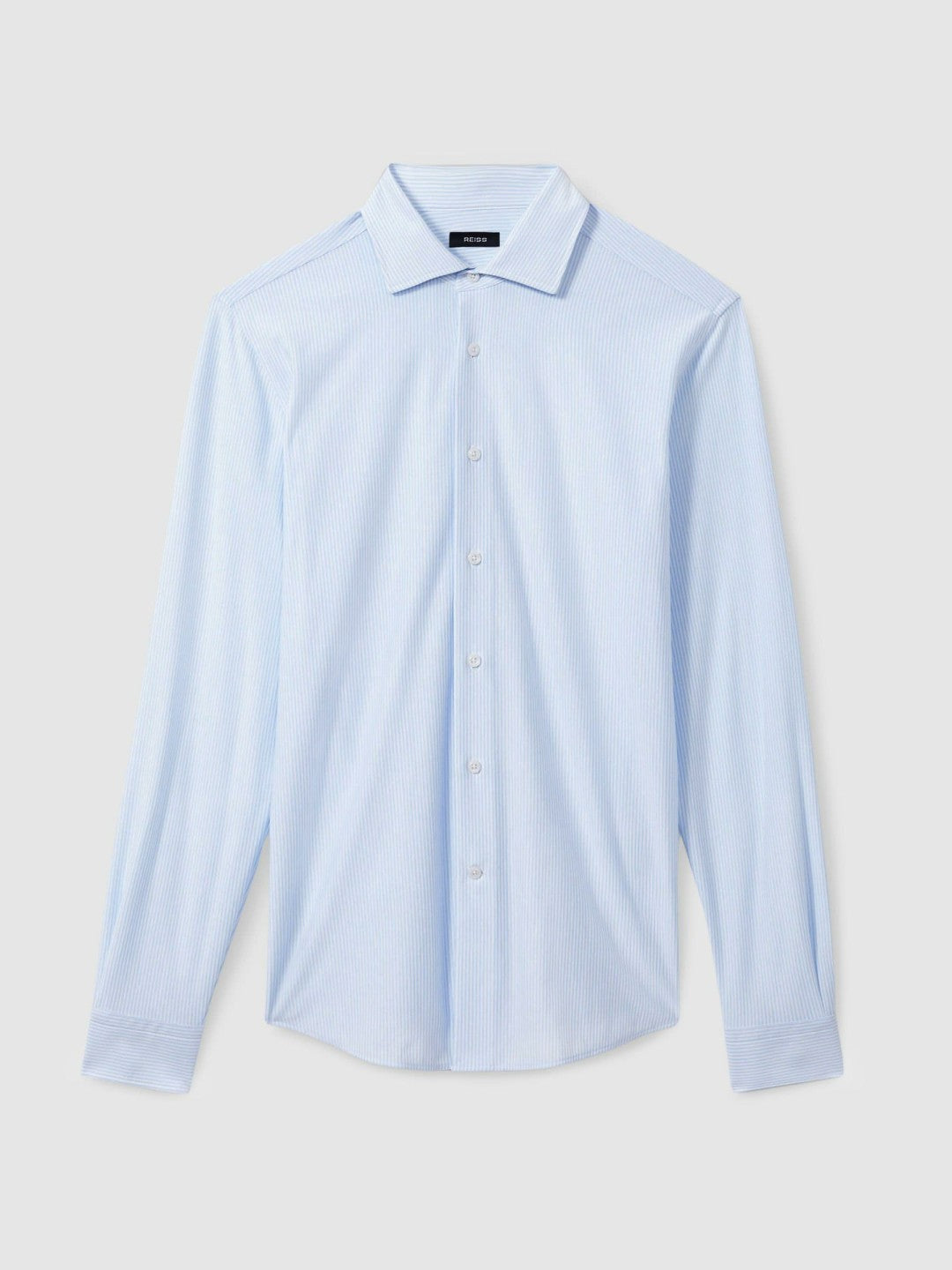Cotton-Blend Cutaway-Collar Striped Shirt in Blue Stripe | Reiss Men Trending