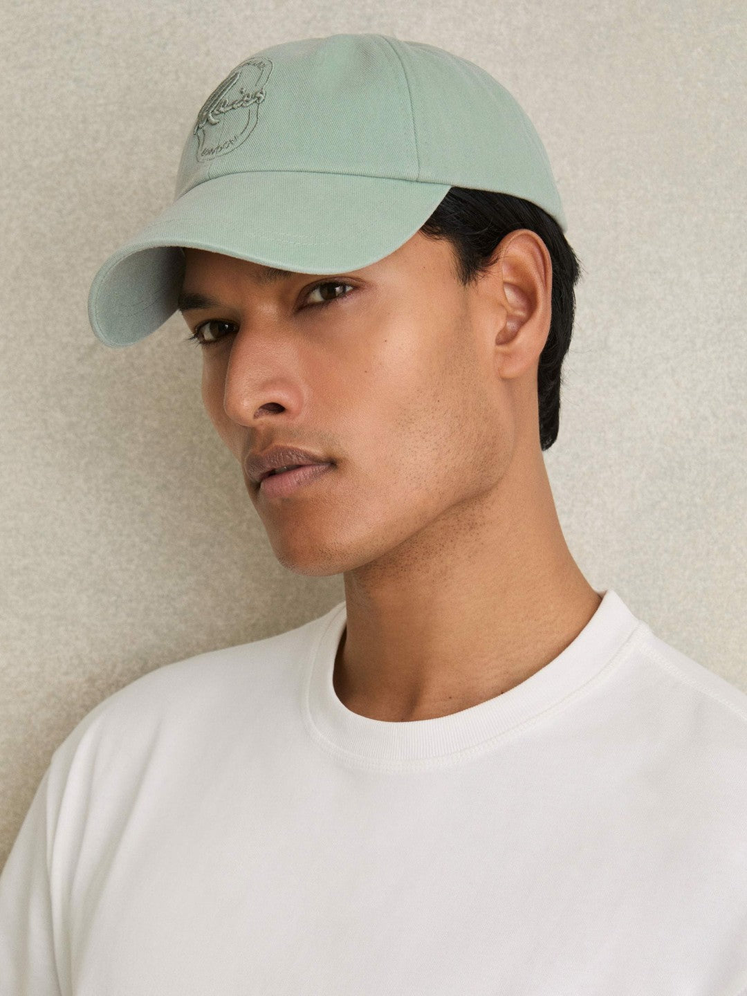 Cotton Logo-Embroidered Baseball Cap in Washed Green | Reiss Men Exclusive
