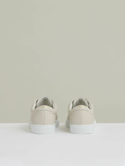 Tumbled-Leather Low-Top Trainers in Off White | Reiss Men New