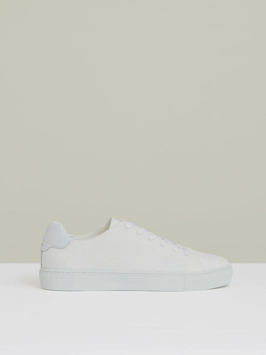 Knitted Low-Top Trainers in White | Reiss Men Signature