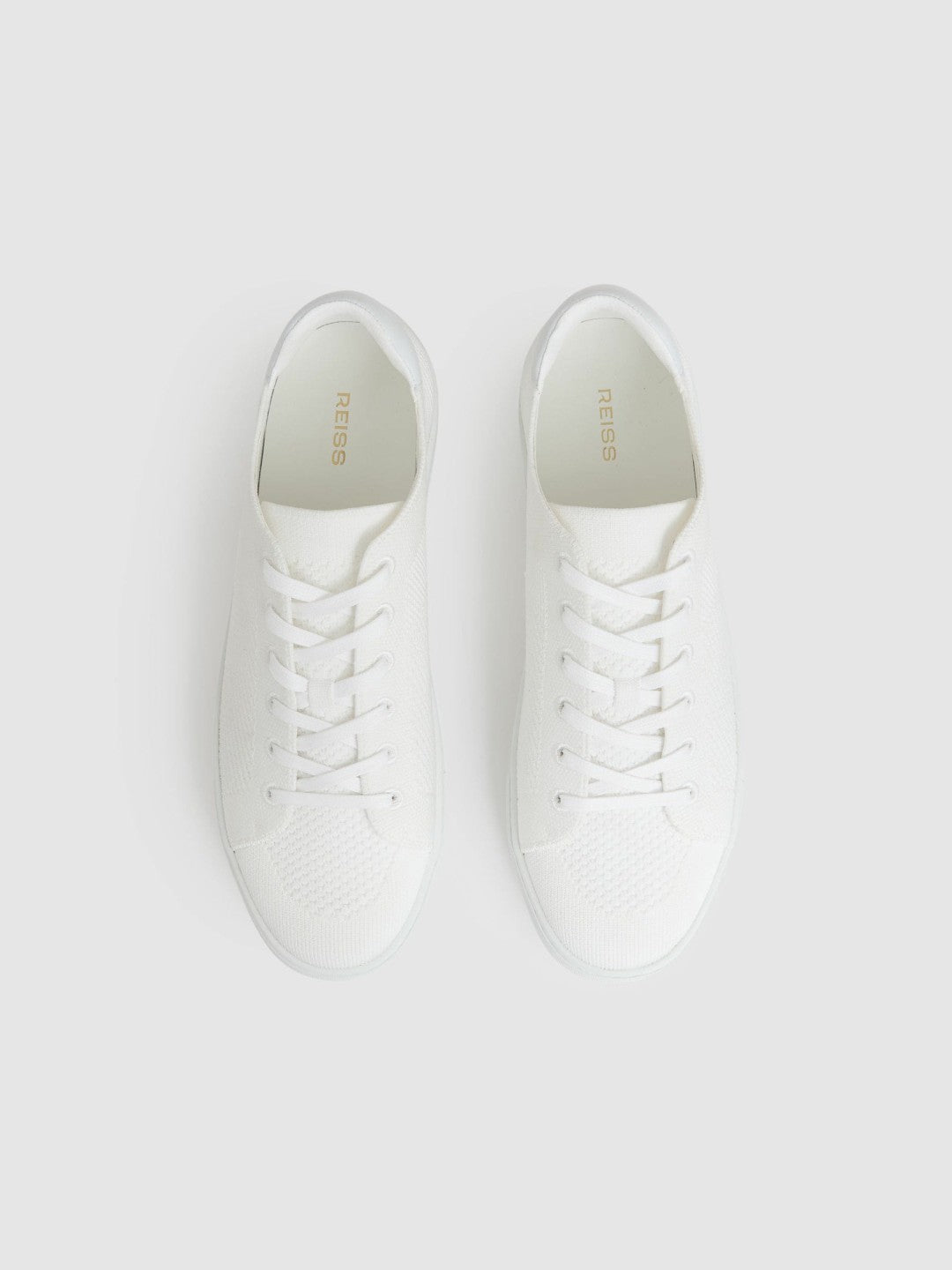 Knitted Low-Top Trainers in White | Reiss Men Signature