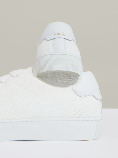 Knitted Low-Top Trainers in White | Reiss Men Signature