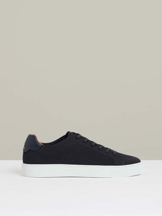Knitted Low-Top Trainers in Navy | Reiss Men Featured