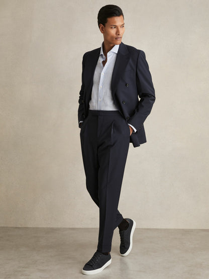 Knitted Low-Top Trainers in Navy | Reiss Men Featured