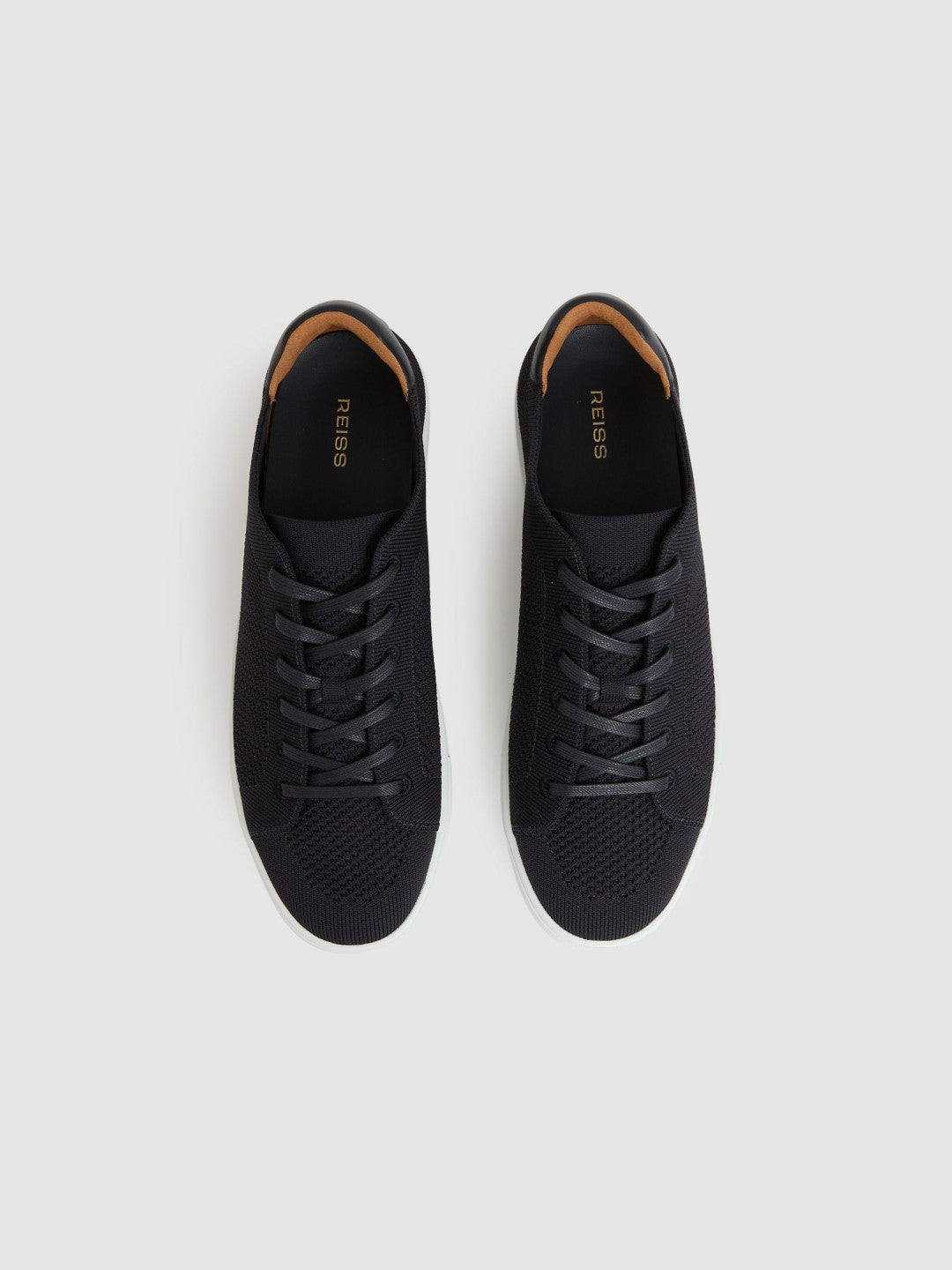 Knitted Low-Top Trainers in Navy | Reiss Men Featured