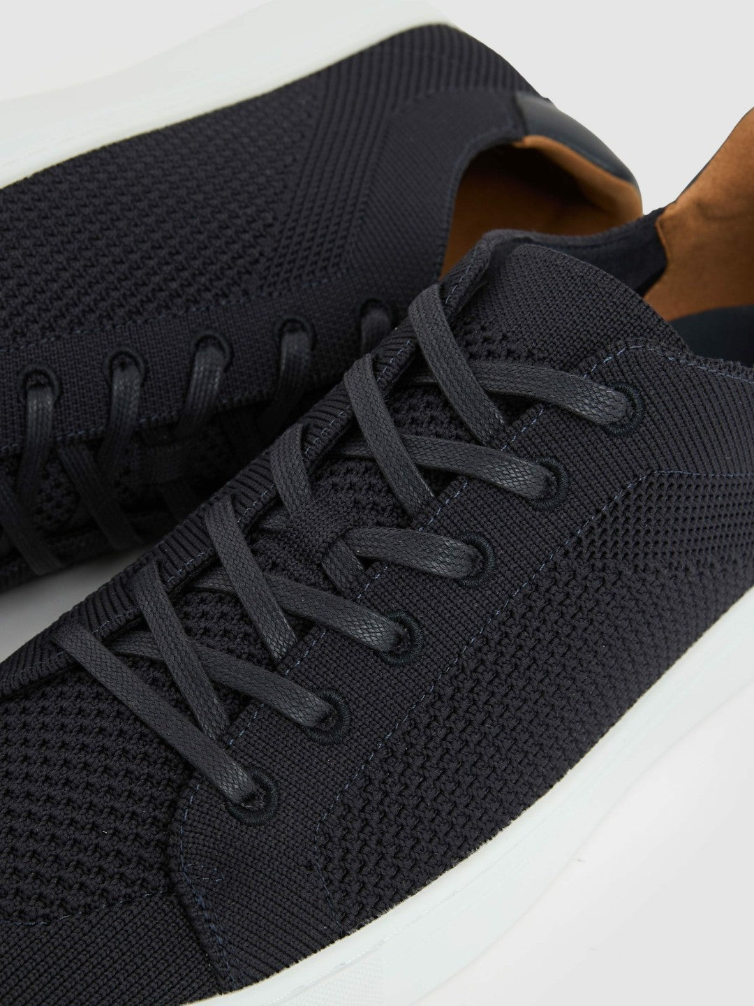 Knitted Low-Top Trainers in Navy | Reiss Men Featured