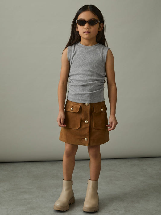 4-9 yrs Ruched Vest Top in Grey | Reiss Children & Baby Trending