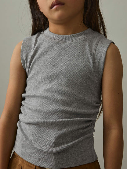 4-9 yrs Ruched Vest Top in Grey | Reiss Children & Baby Trending