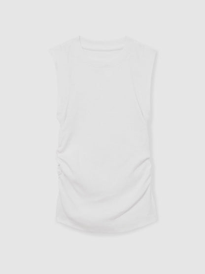 4-9 yrs Ruched Vest Top in White | Reiss Children & Baby Popular