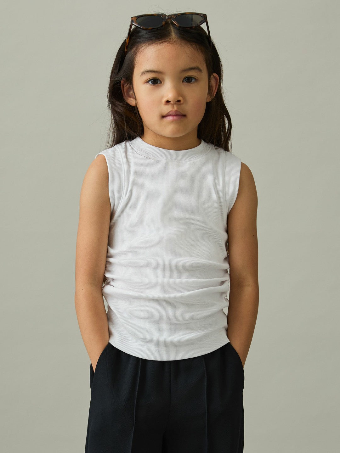 13-14 yrs Ruched Vest Top in White | Reiss Children & Baby Trending
