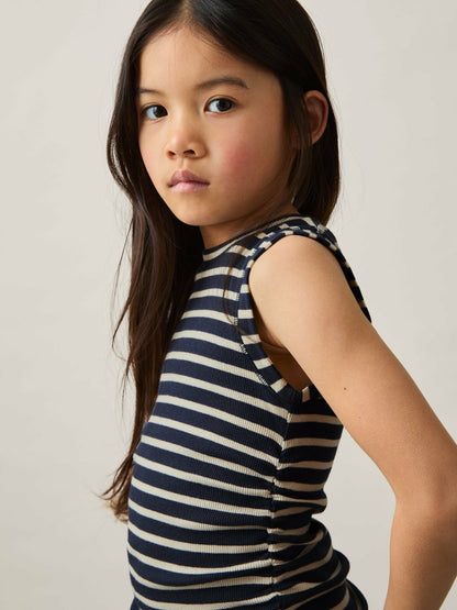 9-13 yrs Ruched Vest Top in Navy/White | Reiss Children & Baby Featured