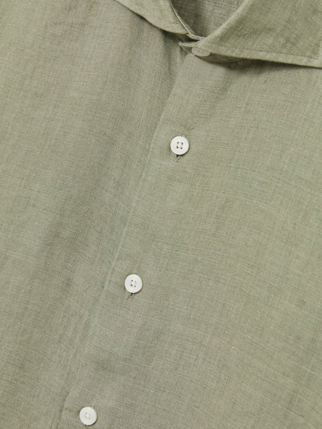 Linen Button-Through Shirt in Thyme Green | Reiss Men Best Seller