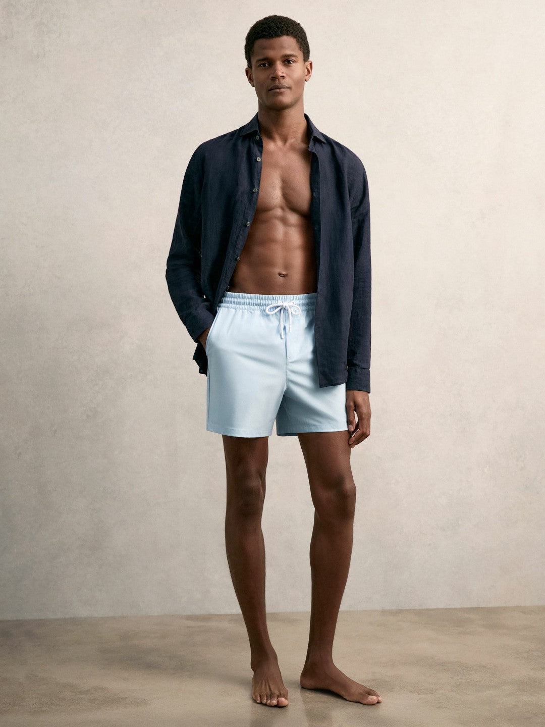 Drawstring Swim Shorts in Soft Blue | Reiss Men New