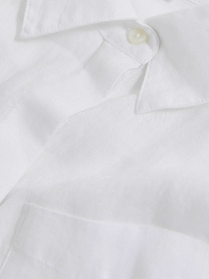 Linen Button-Through Shirt in White | Reiss Women Featured