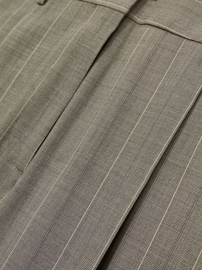 Wool-Blend Wide-Leg Pinstripe Trousers in Grey | Reiss Women New