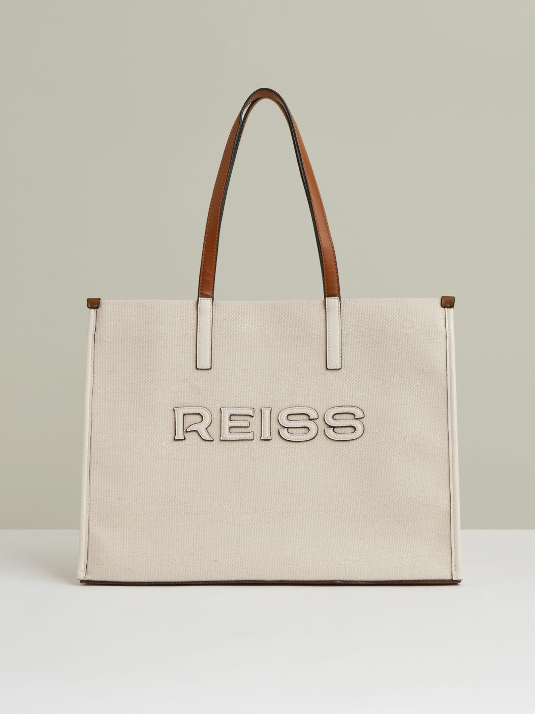 Canvas Logo Tote Bag in Natural | Reiss Women Recommended
