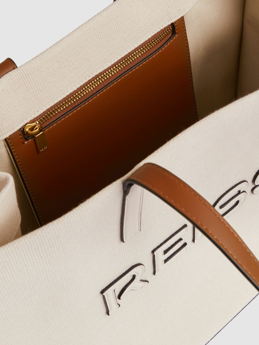 Canvas Logo Tote Bag in Natural | Reiss Women Recommended
