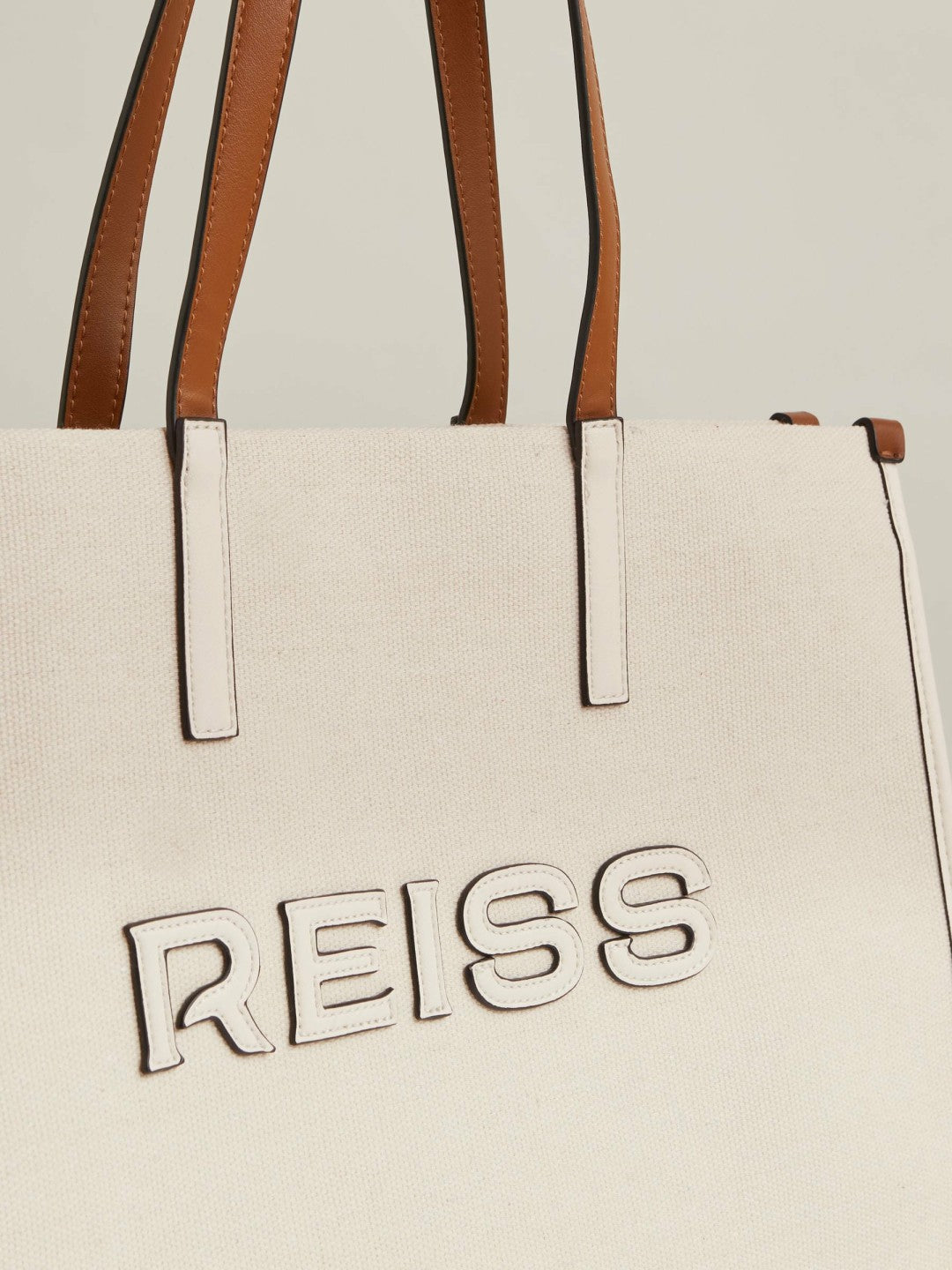 Canvas Logo Tote Bag in Natural | Reiss Women Recommended