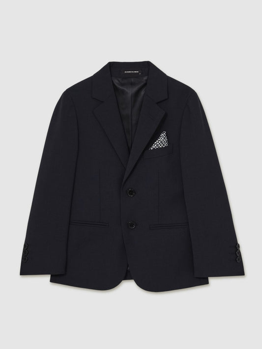13-14 yrs Wool-Blend Single-Breasted Suit Blazer in Navy | Reiss Children & Baby Signature
