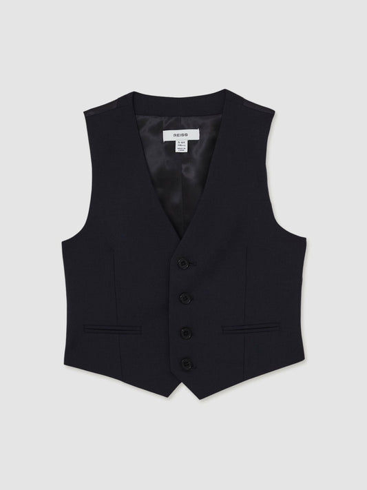 13-14 yrs Modern Fit Waistcoat in Navy | Reiss Children & Baby Exclusive