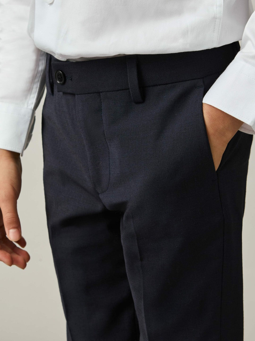 3-9 yrs Wool-Blend Suit Trousers in Navy | Reiss Children & Baby New