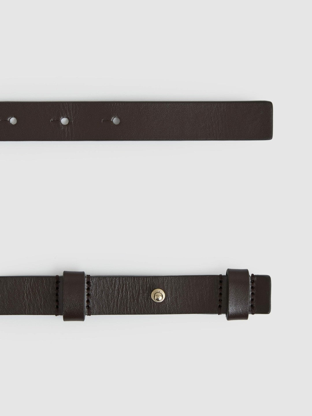 Leather Square Hinge Belt in Chocolate | Reiss Women Best Seller