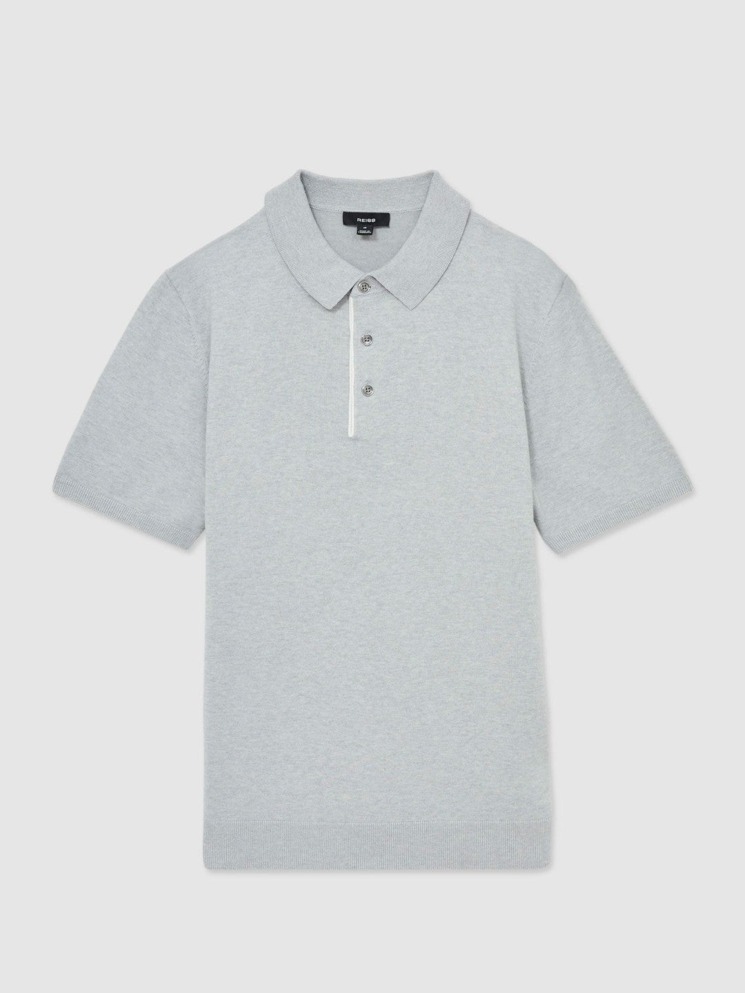 Contrast-Placket Polo Shirt With Cotton in Washed Sage Green | Reiss Men Premium