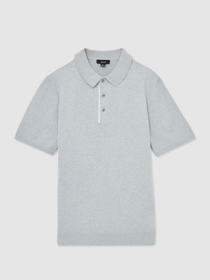 Contrast-Placket Polo Shirt With Cotton in Washed Sage Green | Reiss Men Premium