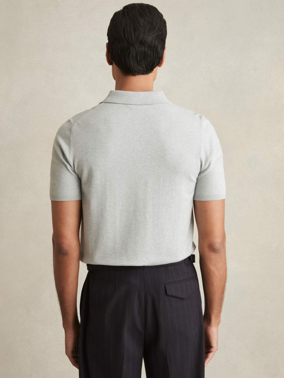 Contrast-Placket Polo Shirt With Cotton in Washed Sage Green | Reiss Men Premium