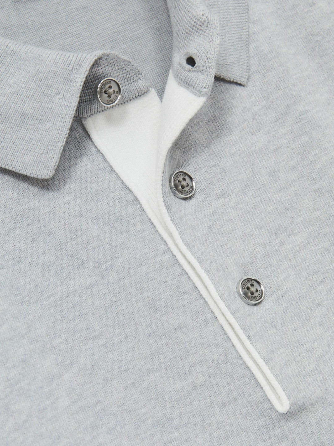 Contrast-Placket Polo Shirt With Cotton in Washed Sage Green | Reiss Men Premium