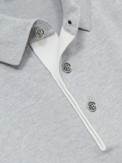 Contrast-Placket Polo Shirt With Cotton in Washed Sage Green | Reiss Men Premium