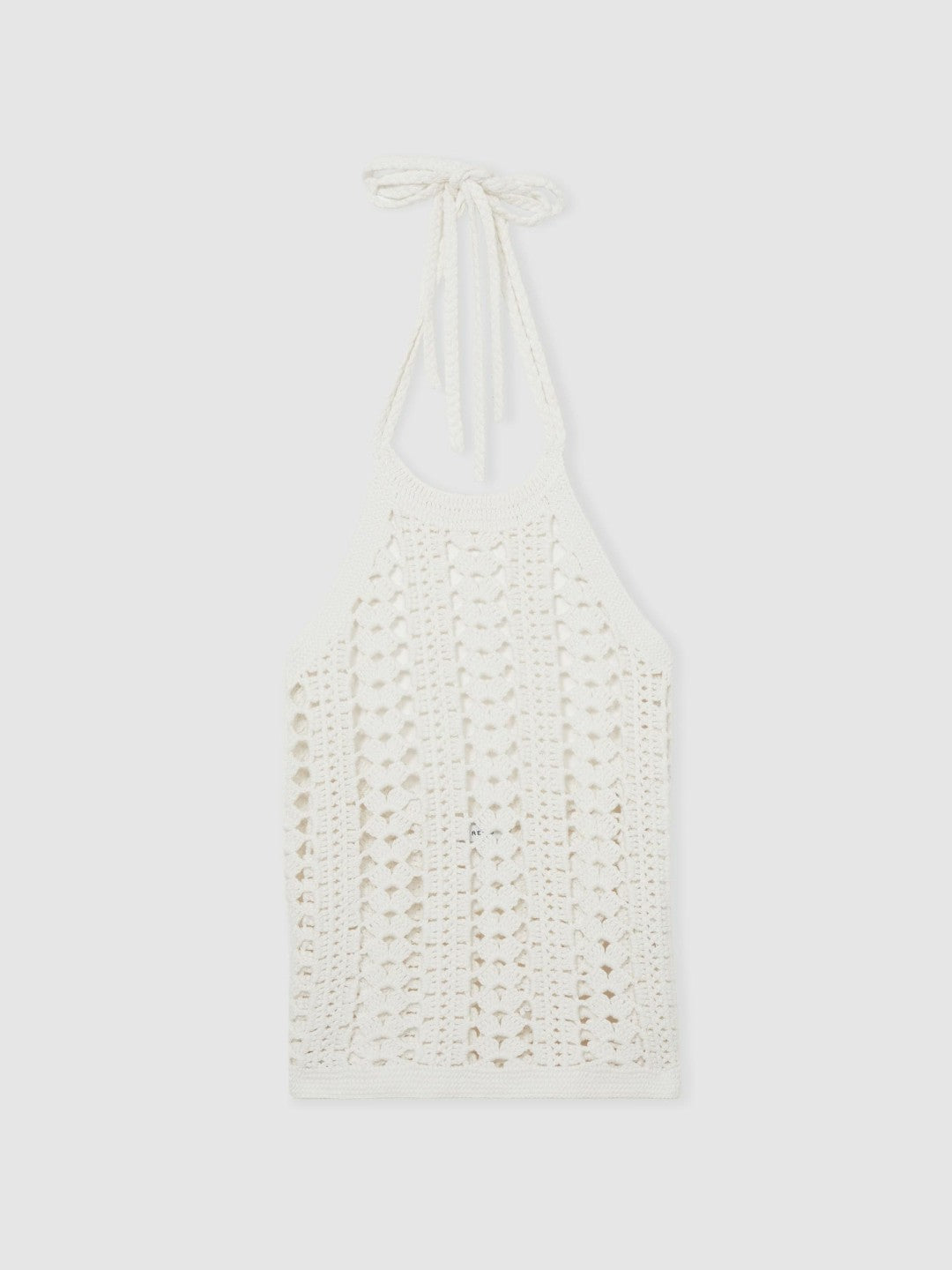 Cotton Crochet Halterneck Vest Top in White | Reiss Women Trending