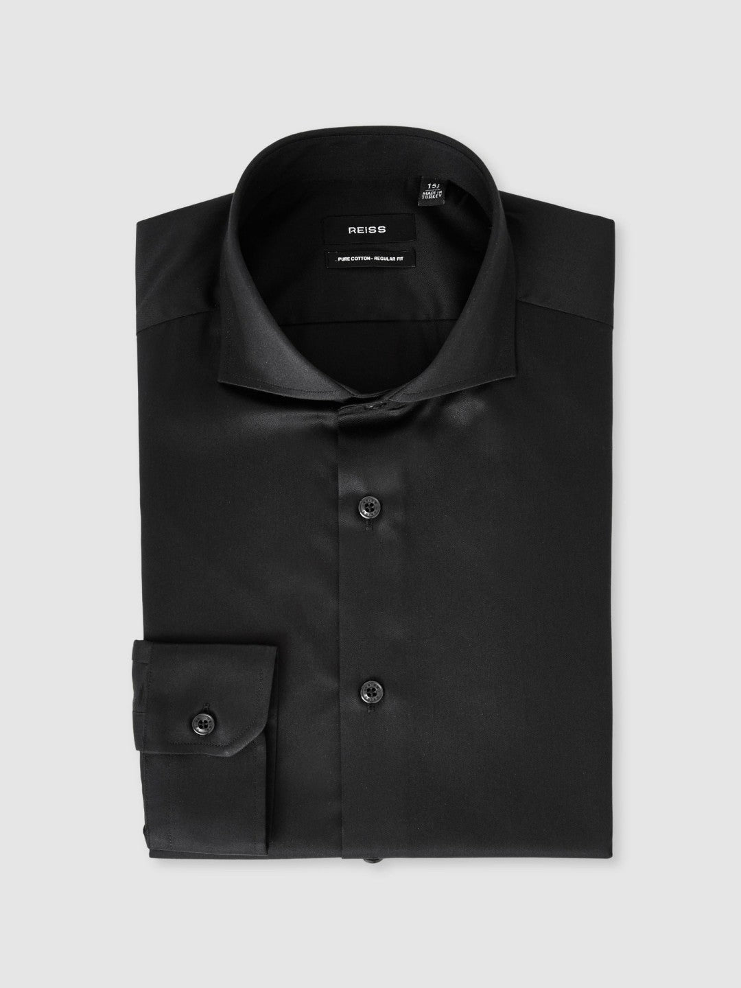 Regular Fit Cotton-Twill Two-Fold Shirt Slim-Fit in Black | Reiss Men Popular