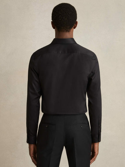 Regular Fit Cotton-Twill Two-Fold Shirt Slim-Fit in Black | Reiss Men Popular