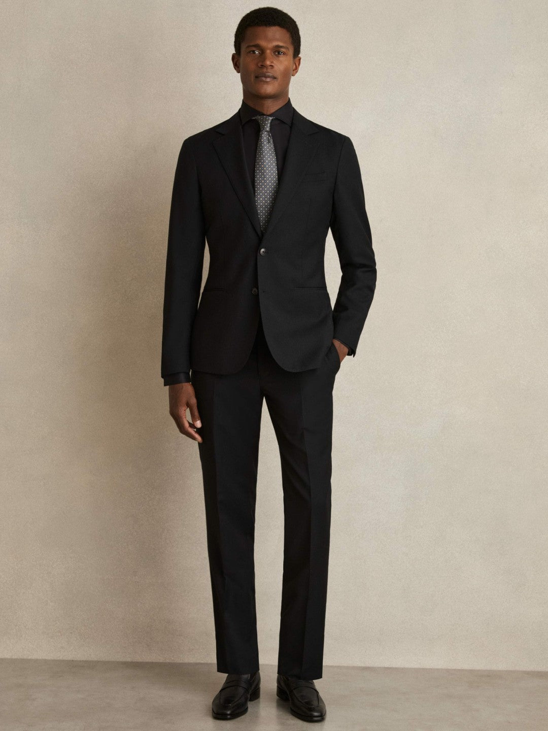 Regular Fit Cotton-Twill Two-Fold Shirt Slim-Fit in Black | Reiss Men Popular