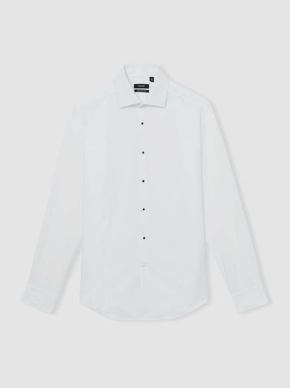Slim Fit Cotton Dinner Shirt in White | Reiss Men Exclusive