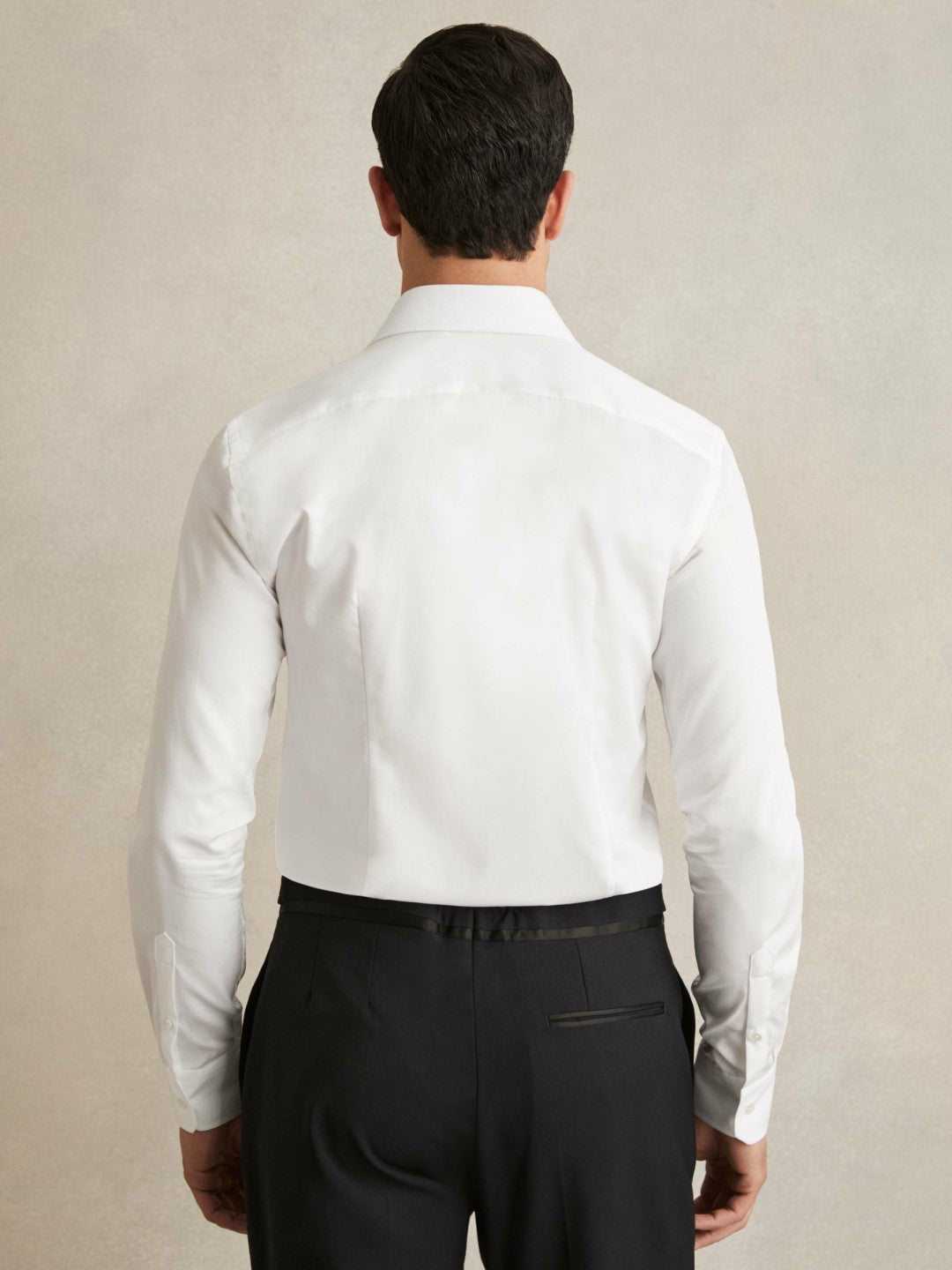 Slim Fit Cotton Dinner Shirt in White | Reiss Men Exclusive