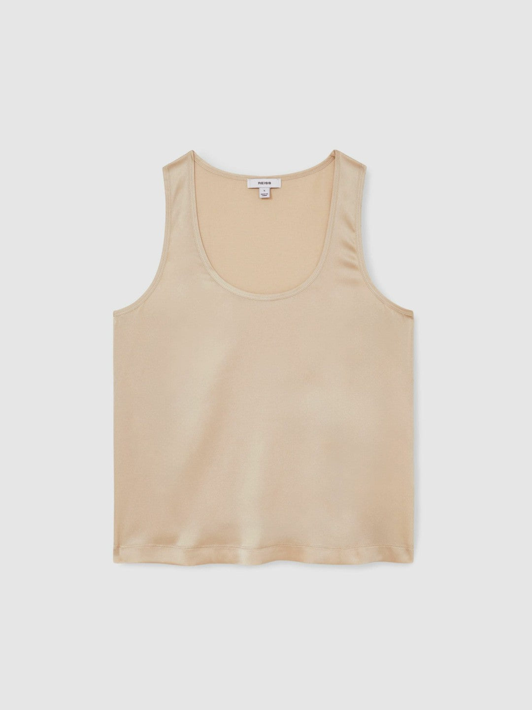 Silk-Front Cami Top in Neutral | Reiss Women Premium