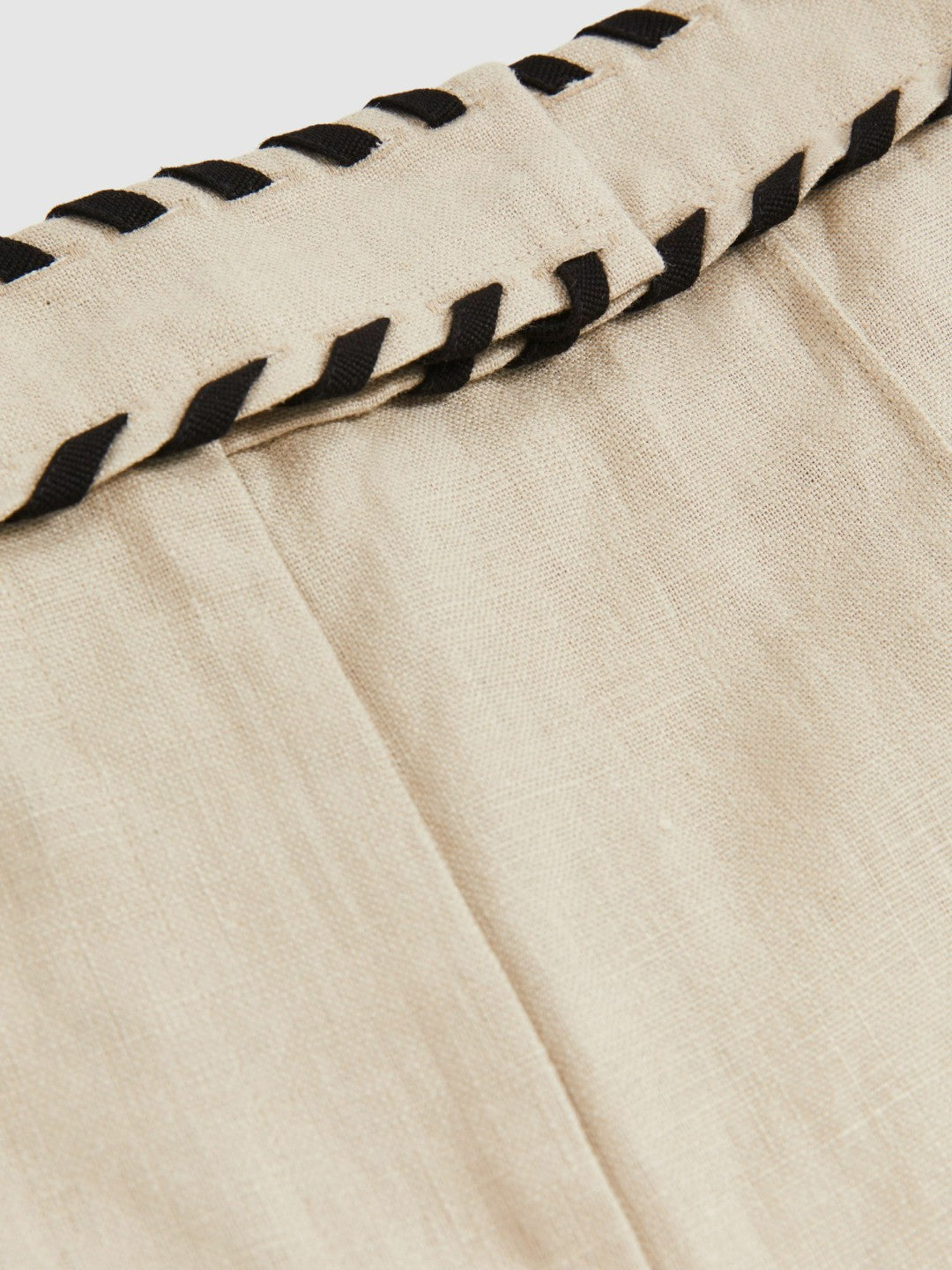 Linen Whipstitch Shorts in Neutral | Reiss Women Trending