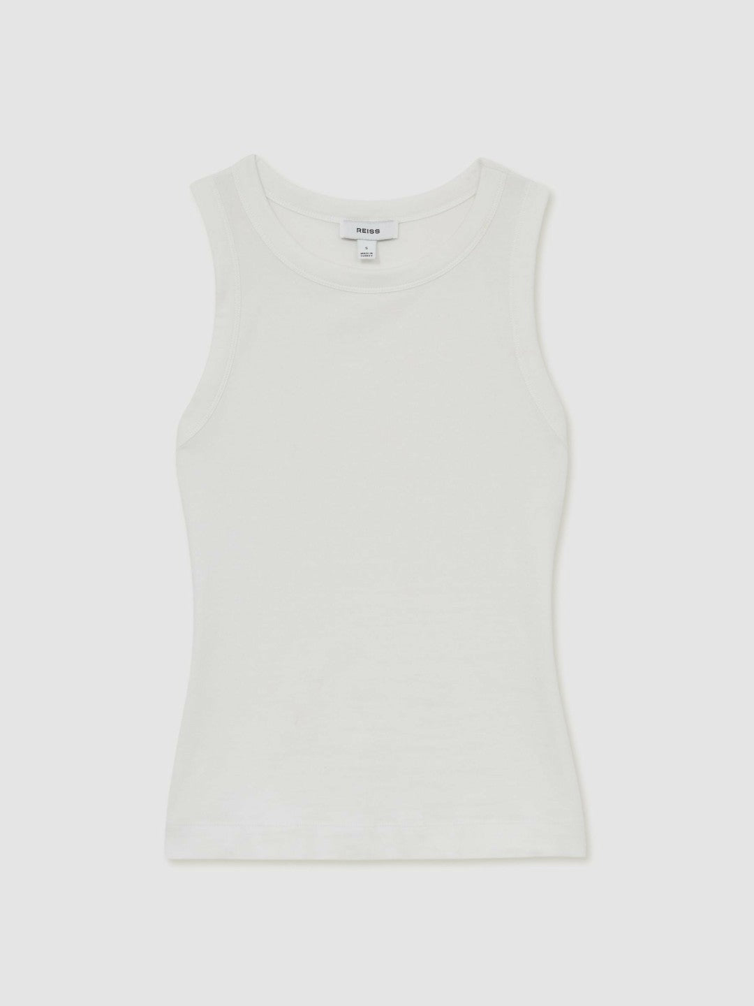 Stretch-Cotton Racerback Vest in White | Reiss Women Best Seller