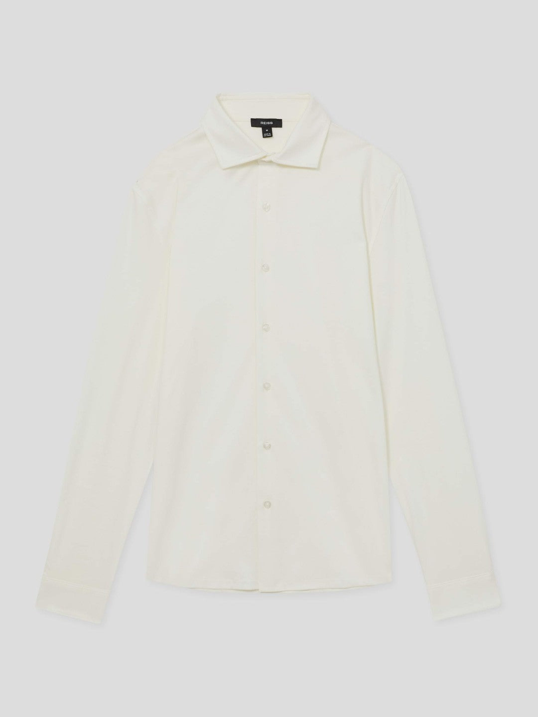 Cotton-Jersey Button-Through Shirt in Ecru | Reiss Men Popular