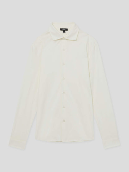 Cotton-Jersey Button-Through Shirt in Ecru | Reiss Men Popular