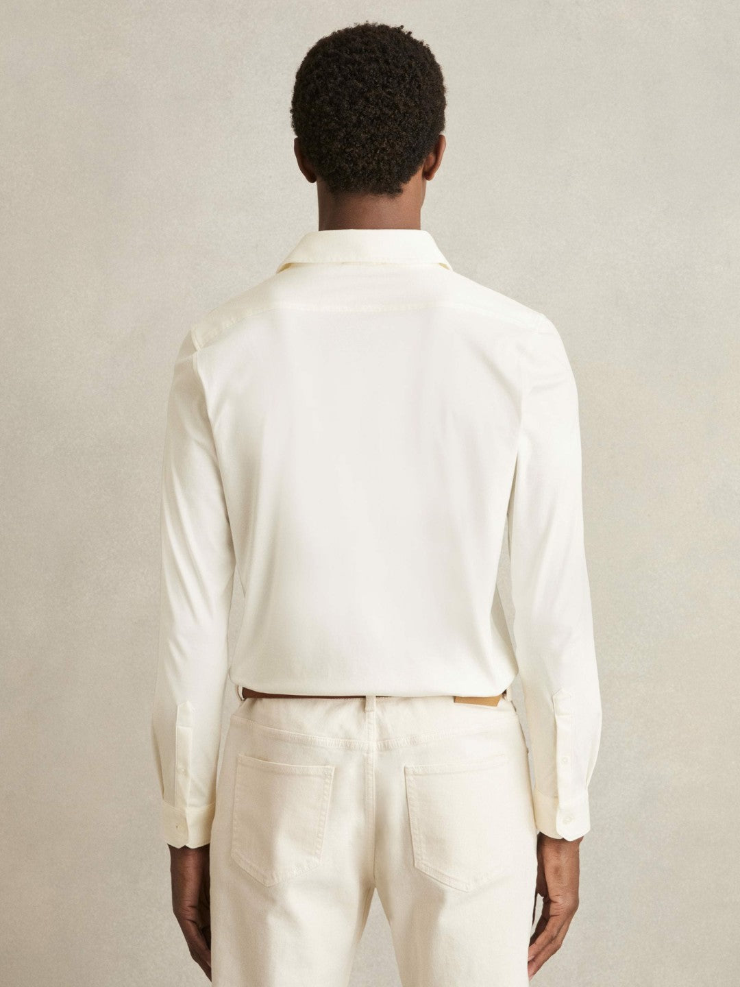 Cotton-Jersey Button-Through Shirt in Ecru | Reiss Men Popular