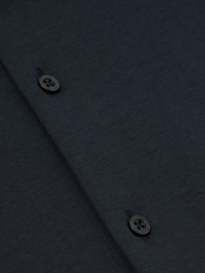 Cotton-Jersey Button-Through Shirt in Navy | Reiss Men Premium