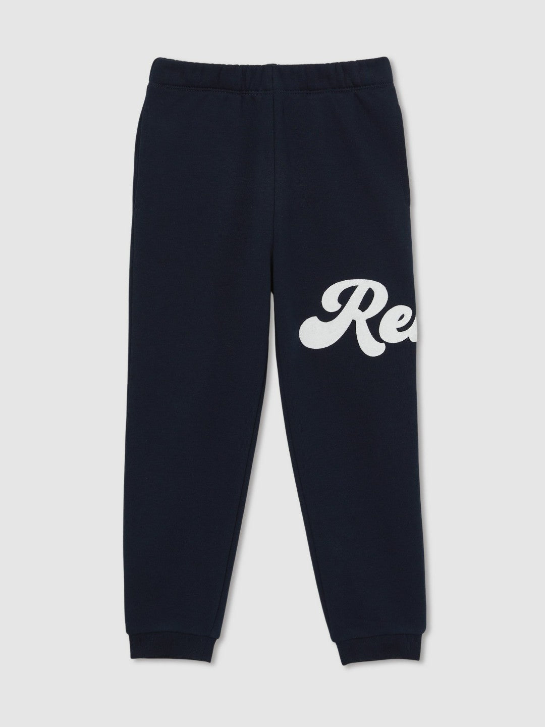 3-9 yrs Cotton-Blend Logo Script Joggers in Navy | Reiss Children & Baby Popular