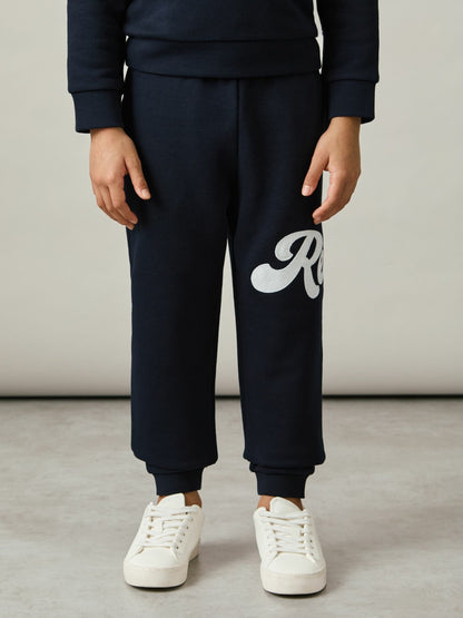 3-9 yrs Cotton-Blend Logo Script Joggers in Navy | Reiss Children & Baby Popular
